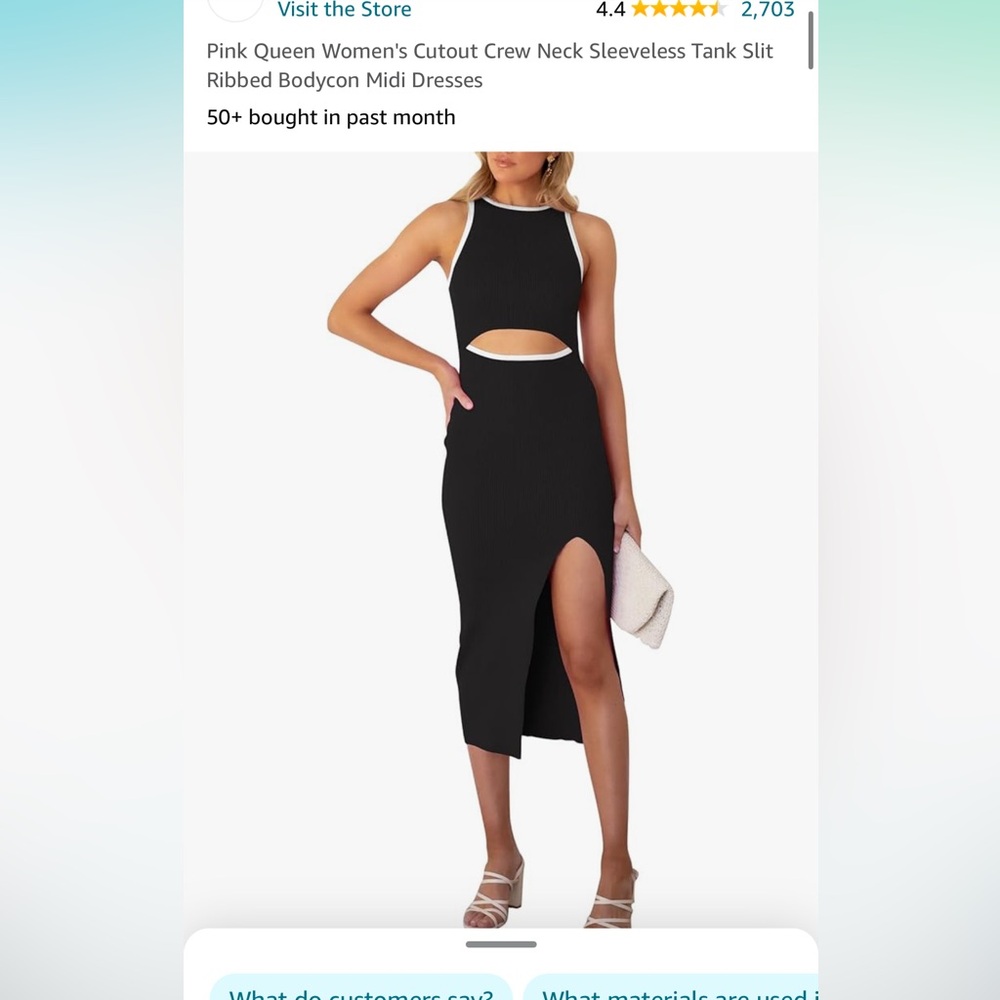 Black ribbed cutout tank dress